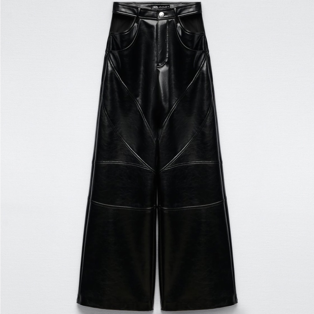 BNWT Zara Faux Leather Cut Out Pant Sz S
